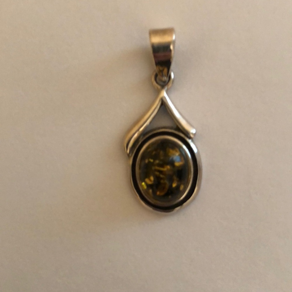 Green amber pendant